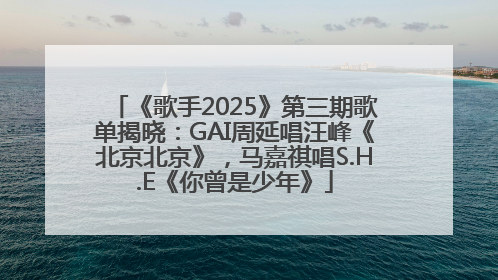 《歌手2025》第三期歌单揭晓：GAI周延唱汪峰《北京北京》，马嘉祺唱S.H.E《你曾是少年》