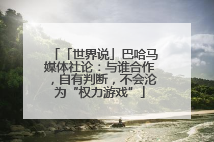 「世界说」巴哈马媒体社论：与谁合作，自有判断，不会沦为“权力游戏”