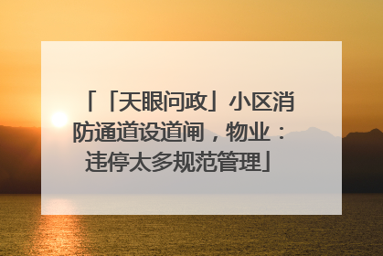「天眼问政」小区消防通道设道闸，物业：违停太多规范管理