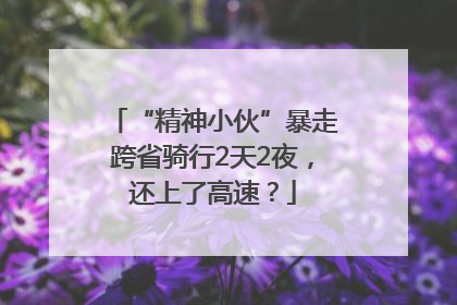 “精神小伙”暴走跨省骑行2天2夜，还上了高速？
