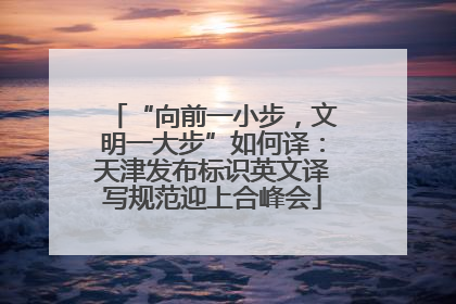 “向前一小步，文明一大步”如何译：天津发布标识英文译写规范迎上合峰会