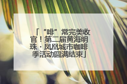 “啡”常完美收官！第二届黄海明珠・凤凰城市咖啡季活动圆满结束