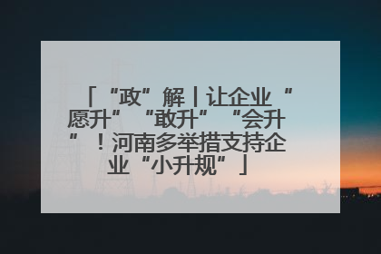 “政”解丨让企业“愿升”“敢升”“会升”！河南多举措支持企业“小升规”