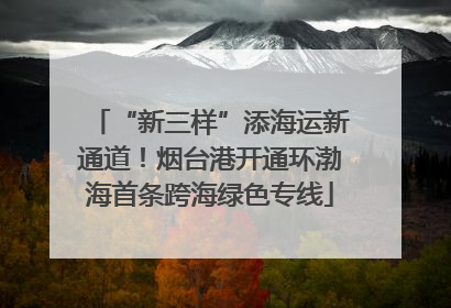 “新三样”添海运新通道！烟台港开通环渤海首条跨海绿色专线