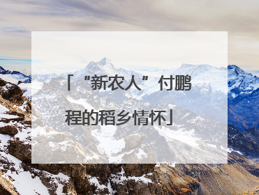“新农人”付鹏程的稻乡情怀
