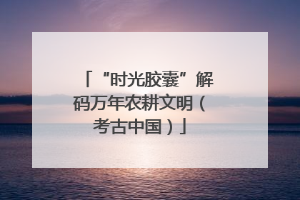 “时光胶囊”解码万年农耕文明（考古中国）