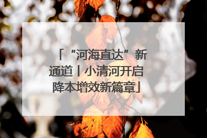 “河海直达”新通道丨小清河开启降本增效新篇章