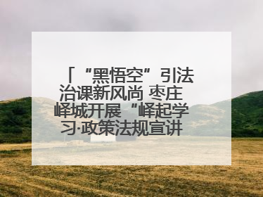“黑悟空”引法治课新风尚 枣庄峄城开展“峄起学习·政策法规宣讲面对面”活动