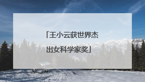 王小云获世界杰出女科学家奖