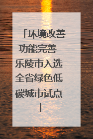 环境改善功能完善 乐陵市入选全省绿色低碳城市试点