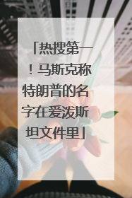 热搜第一！马斯克称特朗普的名字在爱泼斯坦文件里