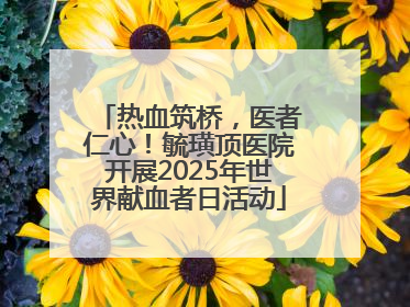 热血筑桥，医者仁心！毓璜顶医院开展2025年世界献血者日活动