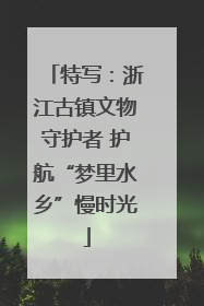 特写：浙江古镇文物守护者 护航“梦里水乡”慢时光