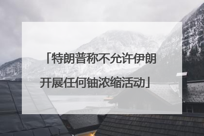 特朗普称不允许伊朗开展任何铀浓缩活动