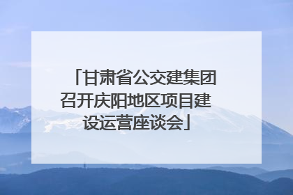 甘肃省公交建集团召开庆阳地区项目建设运营座谈会