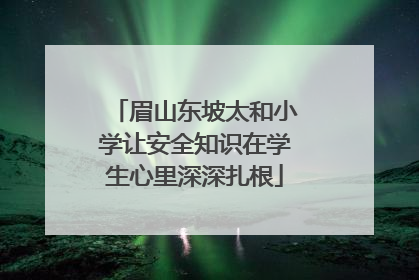眉山东坡太和小学让安全知识在学生心里深深扎根
