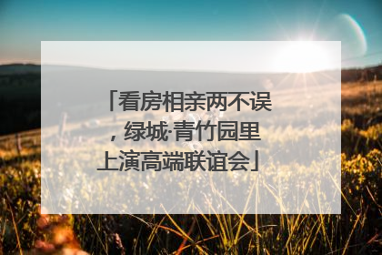 看房相亲两不误，绿城·青竹园里上演高端联谊会