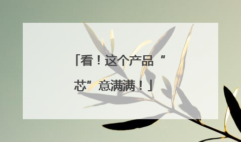 看！这个产品“芯”意满满！