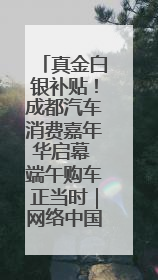 真金白银补贴！成都汽车消费嘉年华启幕 端午购车正当时｜网络中国节·端午