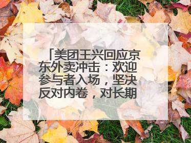 美团王兴回应京东外卖冲击：欢迎参与者入场，坚决反对内卷，对长期很有信心