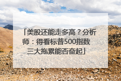 美股还能走多高？分析师：得看标普500指数三大拖累能否奋起