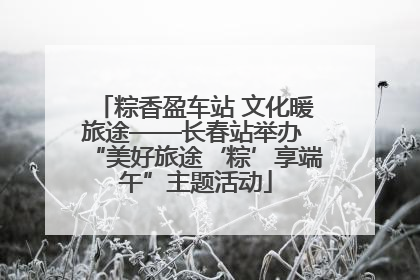 粽香盈车站 文化暖旅途——长春站举办 “美好旅途‘粽’享端午”主题活动