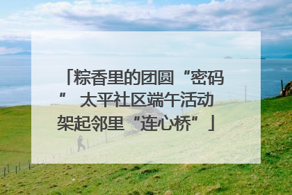 粽香里的团圆“密码” 太平社区端午活动架起邻里“连心桥”