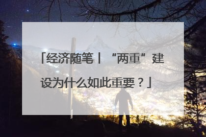 经济随笔丨“两重”建设为什么如此重要？