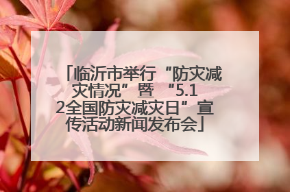 临沂市举行“防灾减灾情况”暨 “5.12全国防灾减灾日”宣传活动新闻发布会