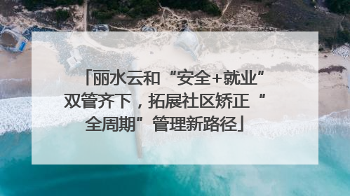 丽水云和“安全+就业”双管齐下，拓展社区矫正“全周期”管理新路径
