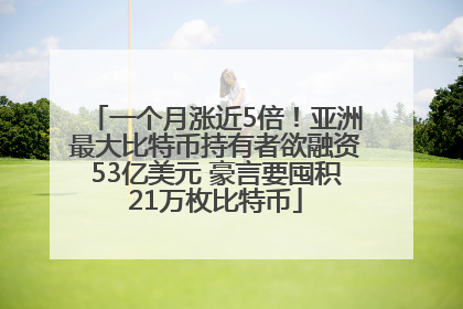 一个月涨近5倍！亚洲最大比特币持有者欲融资53亿美元 豪言要囤积21万枚比特币