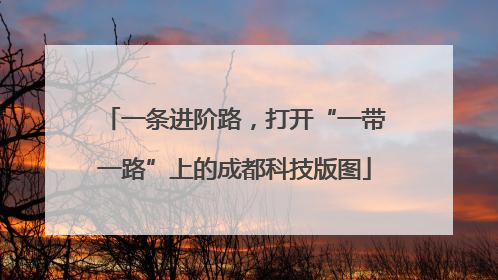 一条进阶路，打开“一带一路”上的成都科技版图