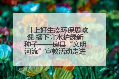 上好生态环保思政课 播下守水护绿新种子——房县“文明河流”宣教活动走进八一希望小学