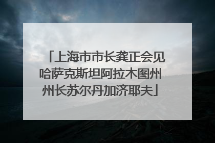 上海市市长龚正会见哈萨克斯坦阿拉木图州州长苏尔丹加济耶夫