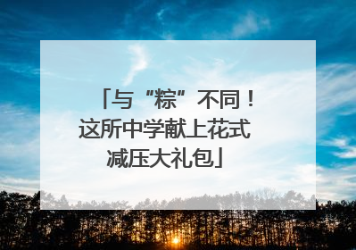 与“粽”不同！这所中学献上花式减压大礼包