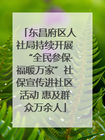 东昌府区人社局持续开展“全民参保·福暖万家”社保宣传进社区活动 惠及群众万余人