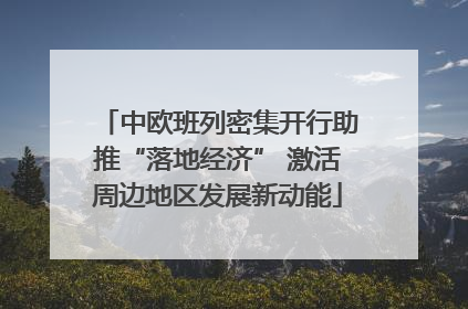 中欧班列密集开行助推“落地经济” 激活周边地区发展新动能