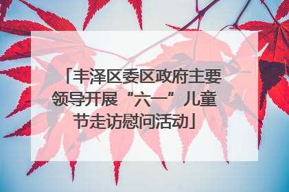丰泽区委区政府主要领导开展“六一”儿童节走访慰问活动