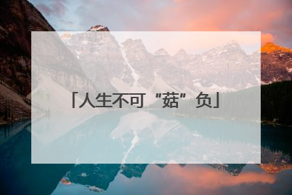 人生不可“菇”负