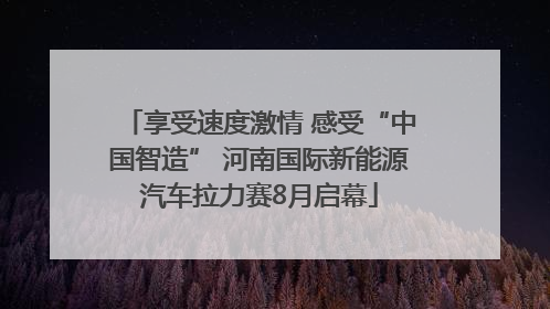 享受速度激情 感受“中国智造” 河南国际新能源汽车拉力赛8月启幕