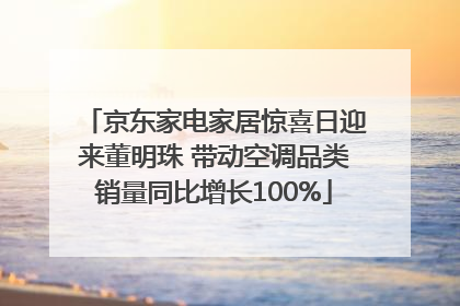 京东家电家居惊喜日迎来董明珠 带动空调品类销量同比增长100%