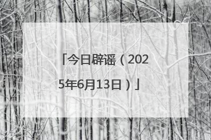 今日辟谣（2025年6月13日）