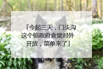 今起三天，门头沟这个镇政府食堂对外开放，菜单来了