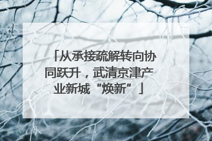 从承接疏解转向协同跃升，武清京津产业新城“焕新”