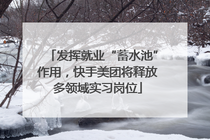 发挥就业“蓄水池”作用，快手美团将释放多领域实习岗位