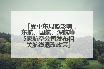 受中东局势影响，东航、国航、深航等5家航空公司发布相关航线退改政策