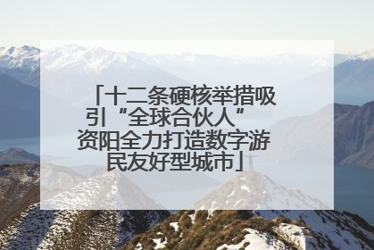 十二条硬核举措吸引“全球合伙人” 资阳全力打造数字游民友好型城市