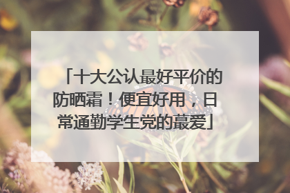 十大公认最好平价的防晒霜！便宜好用，日常通勤学生党的蕞爱