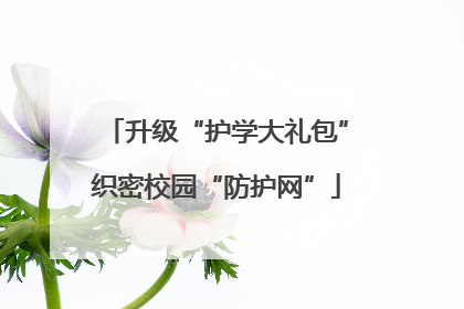 升级“护学大礼包”织密校园“防护网”