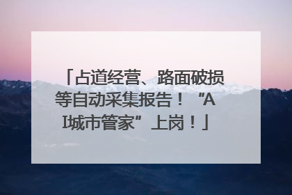 占道经营、路面破损等自动采集报告！“AI城市管家”上岗！